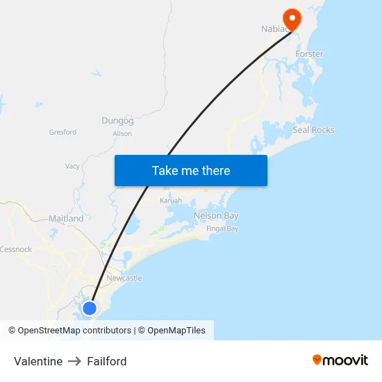 Valentine to Failford map