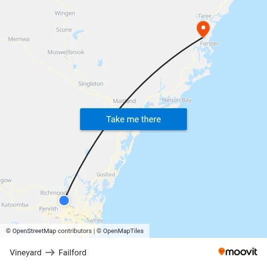 Vineyard to Failford map