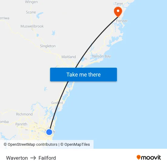 Waverton to Failford map
