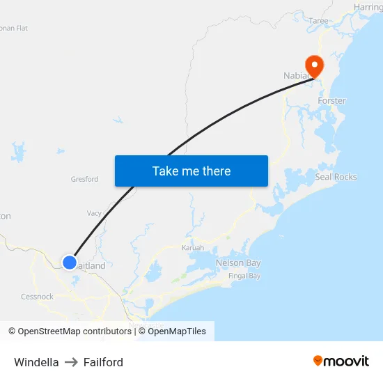 Windella to Failford map