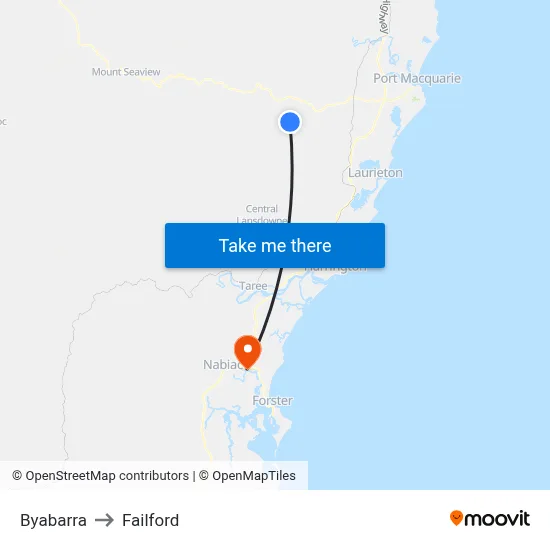 Byabarra to Failford map