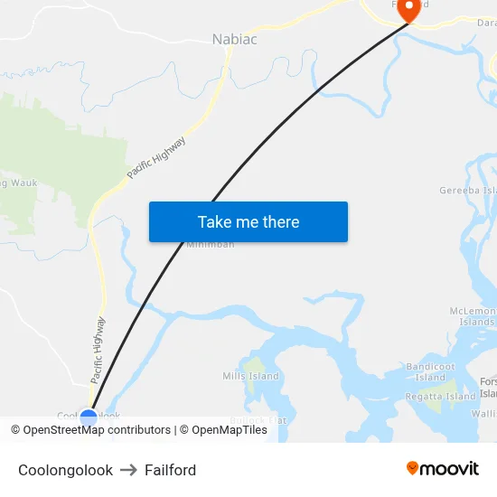Coolongolook to Failford map