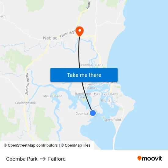 Coomba Park to Failford map