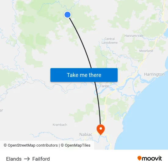 Elands to Failford map