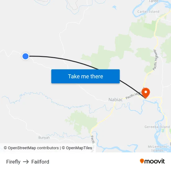 Firefly to Failford map