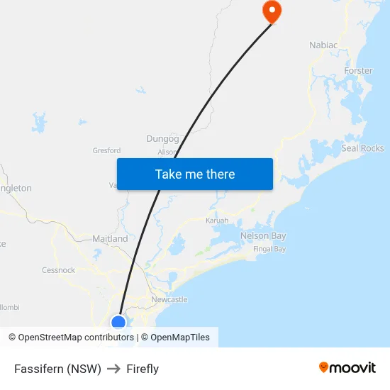 Fassifern (NSW) to Firefly map