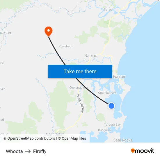 Whoota to Firefly map