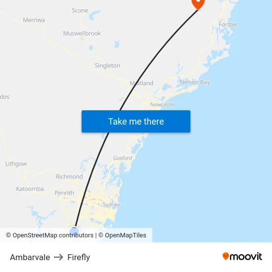 Ambarvale to Firefly map