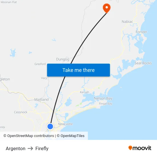 Argenton to Firefly map