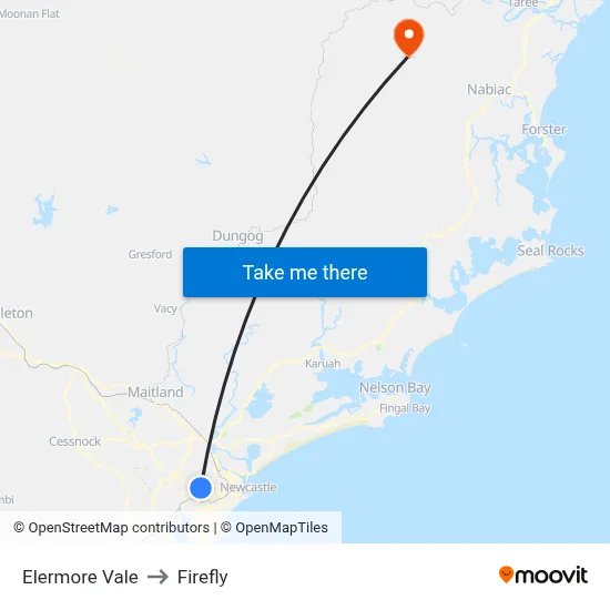 Elermore Vale to Firefly map