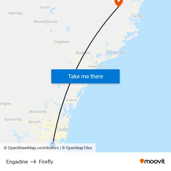 Engadine to Firefly map