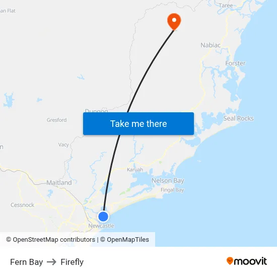 Fern Bay to Firefly map