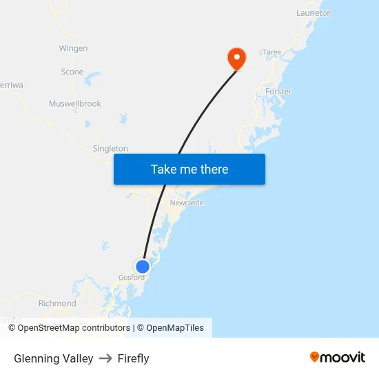 Glenning Valley to Firefly map
