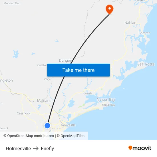 Holmesville to Firefly map