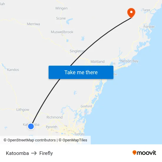 Katoomba to Firefly map