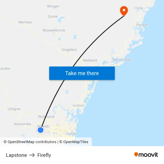 Lapstone to Firefly map