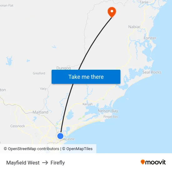 Mayfield West to Firefly map