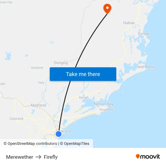 Merewether to Firefly map