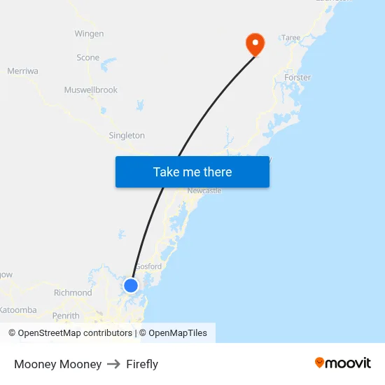 Mooney Mooney to Firefly map