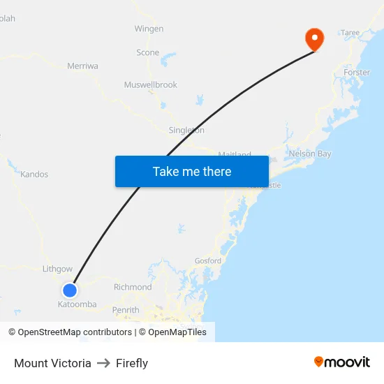 Mount Victoria to Firefly map