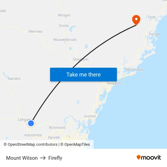 Mount Wilson to Firefly map