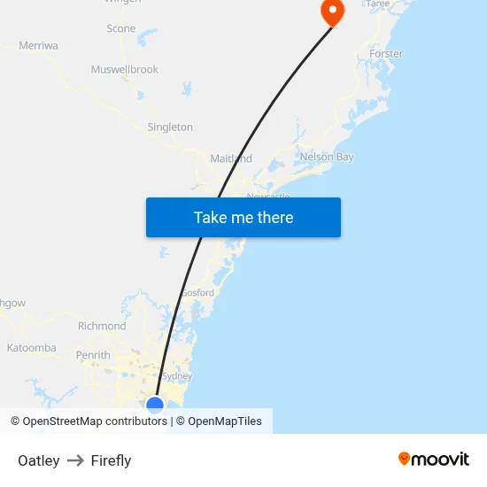 Oatley to Firefly map