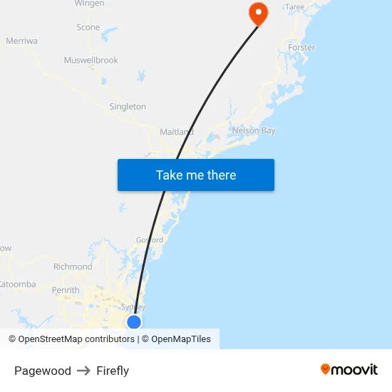 Pagewood to Firefly map