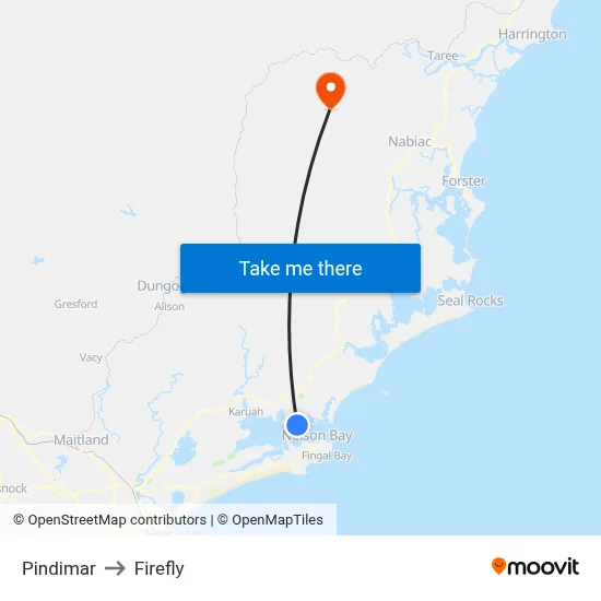 Pindimar to Firefly map