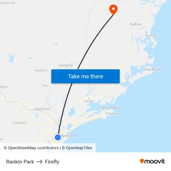 Rankin Park to Firefly map