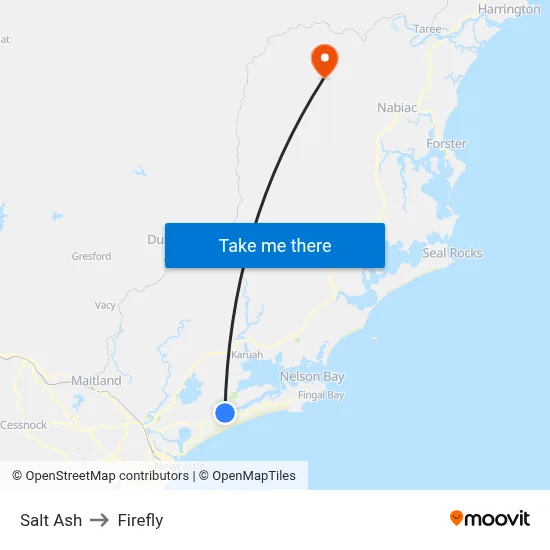 Salt Ash to Firefly map