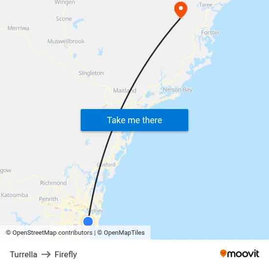 Turrella to Firefly map