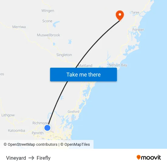 Vineyard to Firefly map