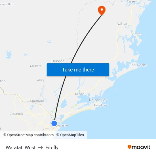 Waratah West to Firefly map