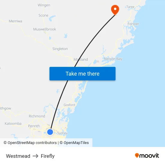 Westmead to Firefly map