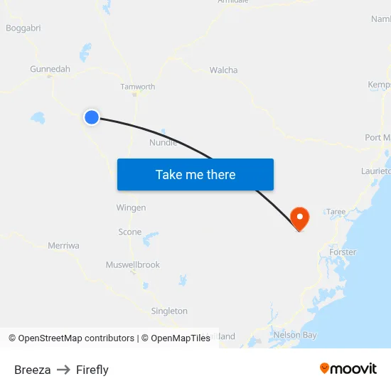 Breeza to Firefly map