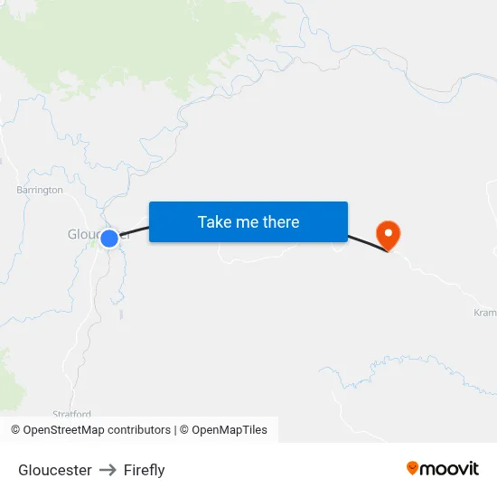 Gloucester to Firefly map