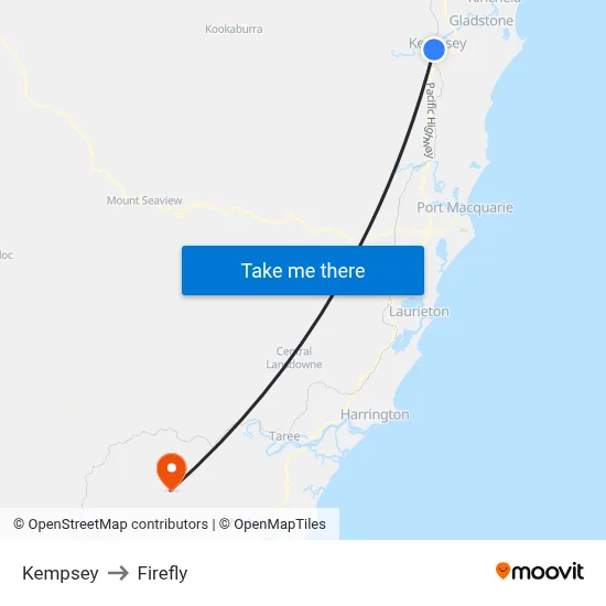 Kempsey to Firefly map