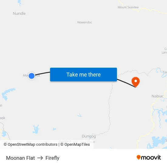 Moonan Flat to Firefly map