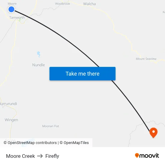 Moore Creek to Firefly map