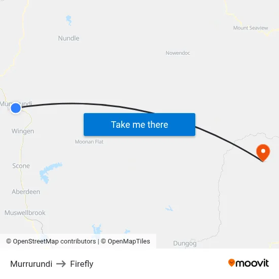 Murrurundi to Firefly map