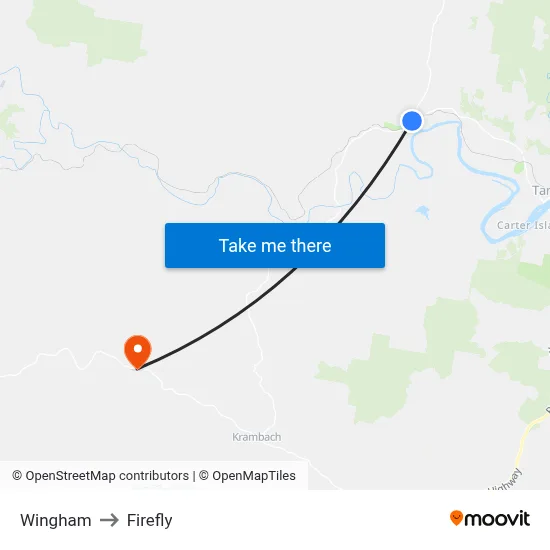 Wingham to Firefly map