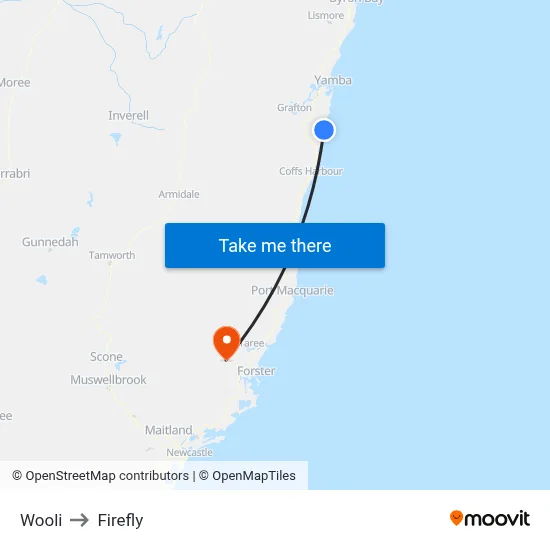 Wooli to Firefly map