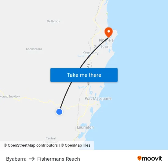 Byabarra to Fishermans Reach map