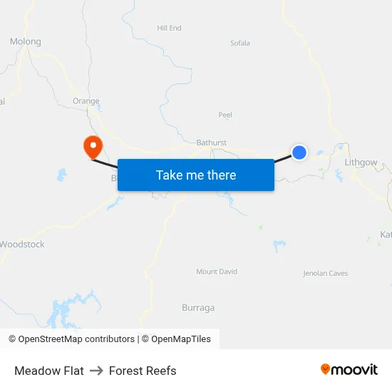 Meadow Flat to Forest Reefs map