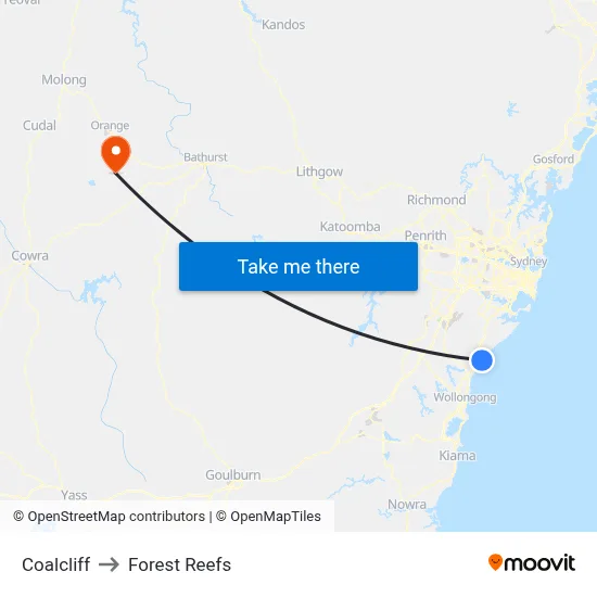 Coalcliff to Forest Reefs map