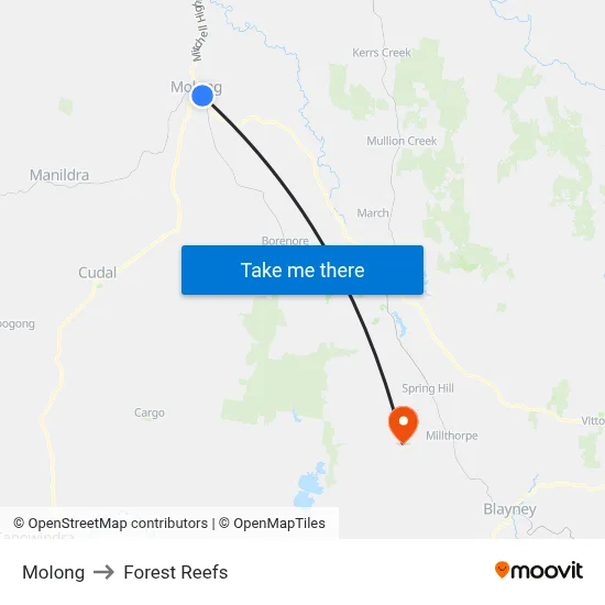 Molong to Forest Reefs map