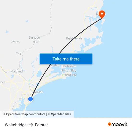 Whitebridge to Forster map