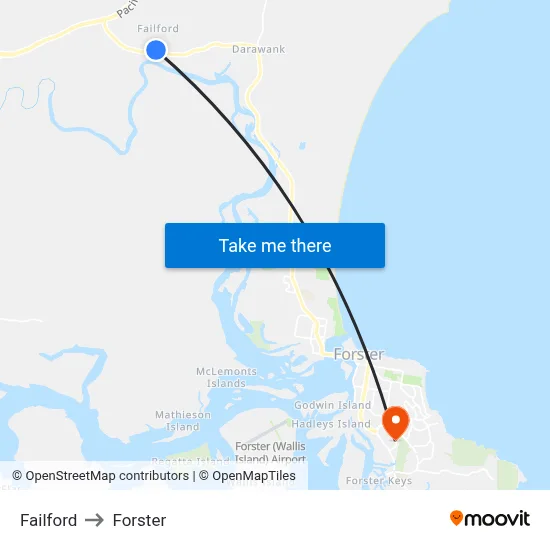 Failford to Forster map