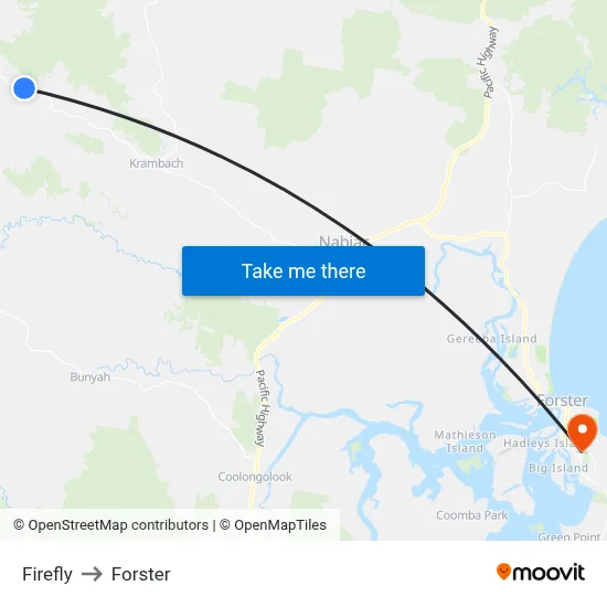 Firefly to Forster map