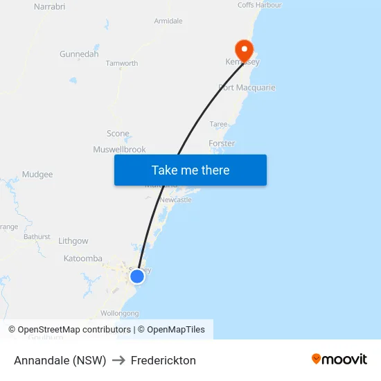 Annandale (NSW) to Frederickton map